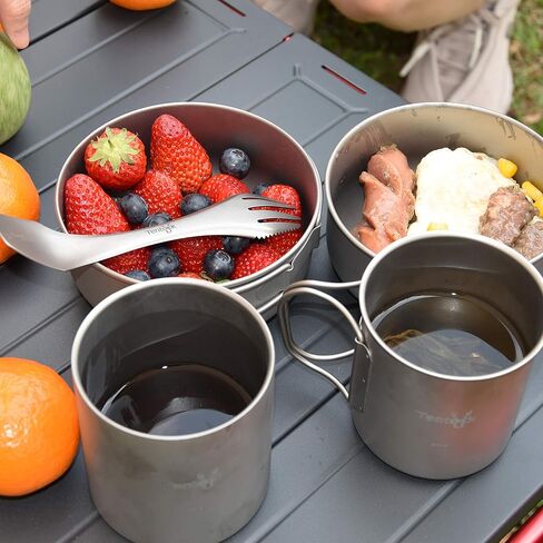 Tentock Double Walled Titanium Mug Backpacking Portable Camping Cup 350ml/450ml Lightweight Heat Resistant Coffee Mug Tea Cup with Storage Bag for Hiking Picnic Travel or Daily Use (350ml) in Kuwait