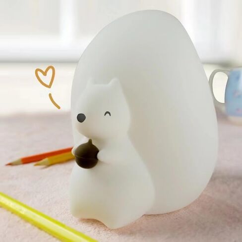 WakeCreator Cute Squirrel Night Light for Kids with 7 Color Changing Mode，USB-C Rechargeable LED Night Light & Remote Control，Night Light for Baby Nursery in Saudi Arabia