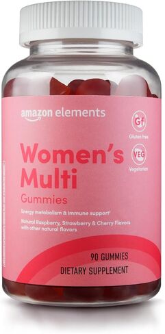 Amazon Brand – Revly Women’s Multivitamins, 90 Gummies (3 Gummies per Serving), Vegetarian, Certified Organic, Gluten free in Saudi Arabia
