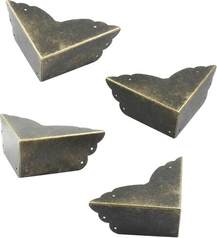 Bivethoi 8 Packs Bronze Box Corner Protectors, Edge Cover Safety Guard Furniture Decorative Metal Table Corner (2.76" x 0.79") in Saudi Arabia
