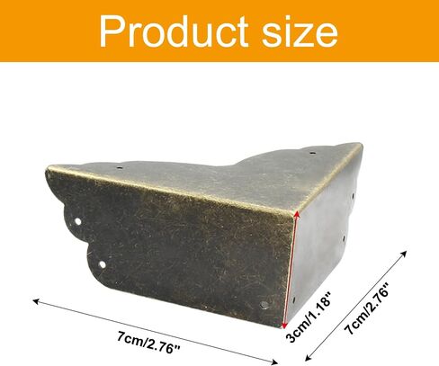 Bivethoi 8 Packs Bronze Box Corner Protectors, Edge Cover Safety Guard Furniture Decorative Metal Table Corner (2.76" x 0.79") in Saudi Arabia