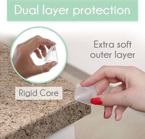 Little Chicks Soft Touch Table Guard Corner Cushions - with Dual Layer Protection - Fits Most Furniture Size Corners - 4 Pack - Transparent - Model CK029 in Kuwait