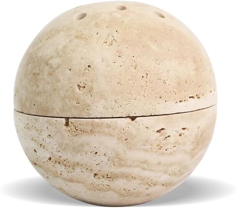 100% Natural Travertine Spherical Incense Burner, Manual Incense Burner Holder, Ideal for smudging, Incense Burning, Ritual Purpose, Decoration etc. in Saudi Arabia