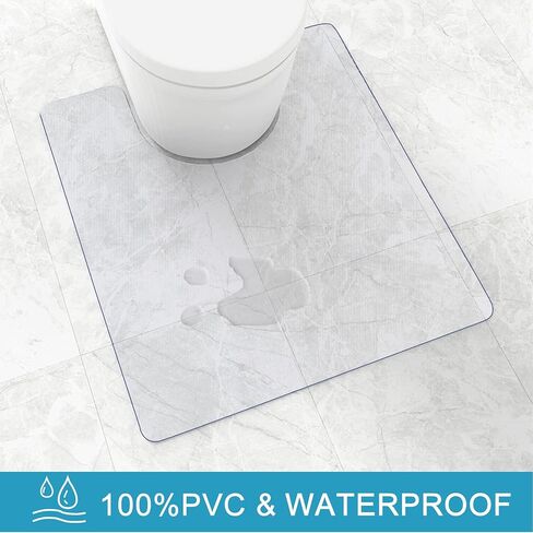100poinONE Toilet Bath Mat U-Shaped Crystal Clear Commode Contour Rug, Bathroom Mat for Toilet Base Non-Slip, Waterproof, Wipe to Clean and Dries Quickly for Bathroom (27"×22"x0.12“) in Kuwait