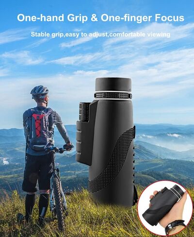 منظار أحادي 80 × 100 - تلسكوب مع حامل للهواتف الذكية وحامل ثلاثي القوائم، نطاق تركيز مزدوج عالي الدقة منشوري عالي الدقة، تلسكوب لصيد الحياة البرية ومشاهدة الطيور والسفر والتخييم والمشي لمسافات طويلة in Kuwait