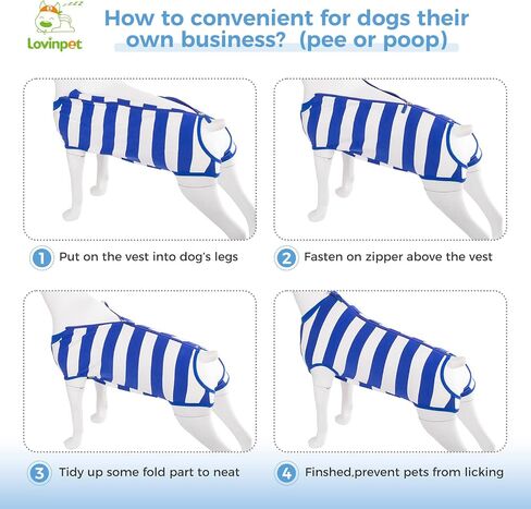 قميص LovinPet للتعافي - بدلة قطعة واحدة لتساقط الأمراض الجلدية، تصميم مقصوص لبطن الحيوانات الأليفة، بيجامة للكلاب مضادة لللعق، بدلة مريحة للكلاب لجرح البطن بعد الجراحة، مقاس XL in Kuwait