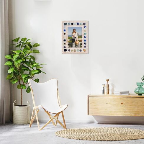 Lyeasw إطار صورة 5 × 7 بقع سيراميك 5 × 7 إطار صور خشبي مع زجاج عالي الوضوح لعرض الحائط والطاولة in Kuwait