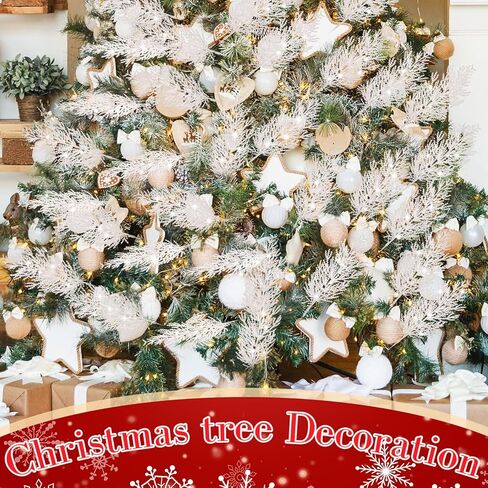 Giegxin 48 PC Christmas Glitter Artificial Pine Needles Pine Tree Twig Picks Branches for Wedding Tree Glittery Stem for Christmas DIY Wreath Garden Embellishing Garland Decoration(Champagne) in Kuwait