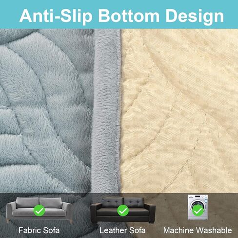 غطاء منزلق للأريكة من Taiyang، واقي غطاء مقعد الأريكة المخملي، أغطية للأريكة ذات المقعدين، مع تصميم مضاد للانزلاق (رمادي فاتح، (العرض: 28 بوصة × الطول: 28 بوصة * قطعة واحدة) in Kuwait