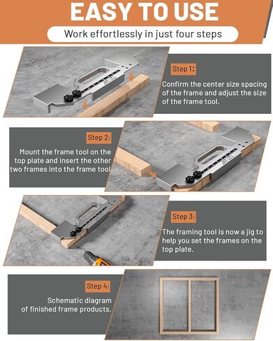 أداة تأطير الكل في 1، أداة تخطيط مسمار تأطير قابلة للتعديل بحجم 12-24 بوصة، أداة تأطير دقيقة على الحائط، أداة قياس دقيقة لتأطير الجدران أو الأسقف أو الأرضيات أو السلالم in Kuwait