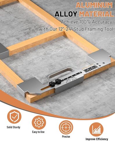 أداة تأطير الكل في 1، أداة تخطيط مسمار تأطير قابلة للتعديل بحجم 12-24 بوصة، أداة تأطير دقيقة على الحائط، أداة قياس دقيقة لتأطير الجدران أو الأسقف أو الأرضيات أو السلالم in Kuwait