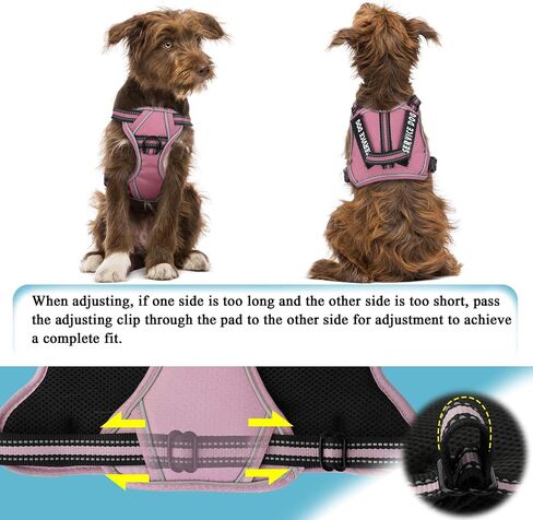 voopet Service Dog Harness, Easy On and Off Over Head Dog Vest Harness Fasten Quickly, Breathable and 3M Reflective Adjustable Pet Halters with Easy Control Handle for Small Medium Large Dogs in Saudi Arabia