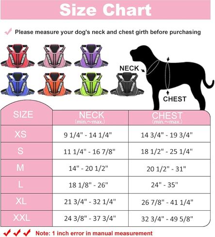 voopet Service Dog Harness, Easy On and Off Over Head Dog Vest Harness Fasten Quickly, Breathable and 3M Reflective Adjustable Pet Halters with Easy Control Handle for Small Medium Large Dogs in Saudi Arabia