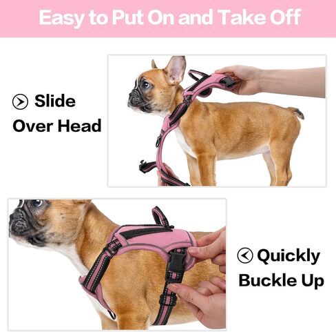 voopet Service Dog Harness, Easy On and Off Over Head Dog Vest Harness Fasten Quickly, Breathable and 3M Reflective Adjustable Pet Halters with Easy Control Handle for Small Medium Large Dogs in Saudi Arabia
