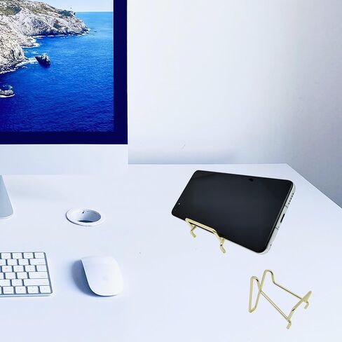 حامل عرض صخري معدني ذهبي من نوسرايو، حامل كريستالات لعرض المقتنيات الكريستالية والصخور والجيود واحجار القلب وحفريات العقيق المعدني والبطاقات والعملات المعدنية والاطباق (6 قطع L) in Kuwait