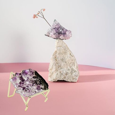 حامل عرض صخري معدني ذهبي من نوسرايو، حامل كريستالات لعرض المقتنيات الكريستالية والصخور والجيود واحجار القلب وحفريات العقيق المعدني والبطاقات والعملات المعدنية والاطباق (6 قطع L) in Kuwait