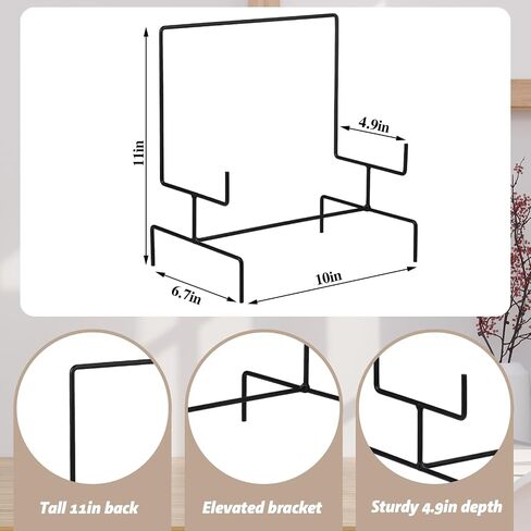 Blulu 2 Pcs 11 Inch Deep Bowl Display Stand Black Metal Plate Holders for Display Decorative Picture Holder Stand Picture Frame Easel Stand Tabletop Art Dish Display Stand for Bowl Platters Cookbooks in Saudi Arabia