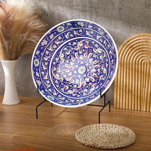 Blulu 2 Pcs 11 Inch Deep Bowl Display Stand Black Metal Plate Holders for Display Decorative Picture Holder Stand Picture Frame Easel Stand Tabletop Art Dish Display Stand for Bowl Platters Cookbooks in Saudi Arabia