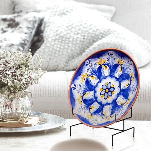 Blulu 2 Pcs 11 Inch Deep Bowl Display Stand Black Metal Plate Holders for Display Decorative Picture Holder Stand Picture Frame Easel Stand Tabletop Art Dish Display Stand for Bowl Platters Cookbooks in Saudi Arabia