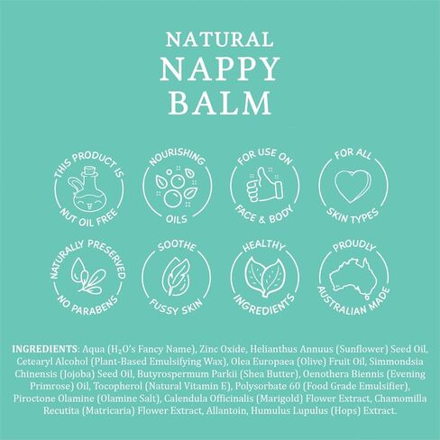 MooGoo Nappy Balm - A naturally gentle diaper cream for sensitive baby skin - Soothing cream with shea butter, zinc & jojoba oil - Barrier cream to soothe & help prevent irritation in Kuwait