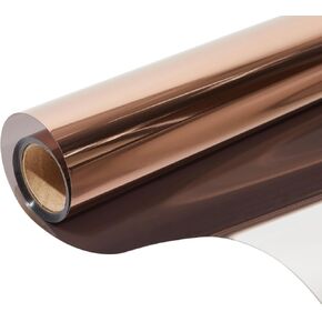 2 Pack One Way Mirror Privacy Window Film, Non-Adhesive Brown Glass Cling (17.7 inch x 6.5 Ft, 2 Rolls) in Saudi Arabia