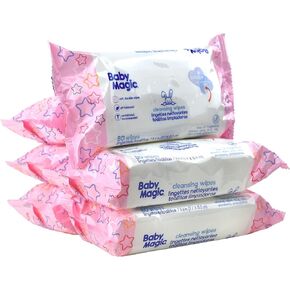 بيبي ماجيك مناديل مبللة لتنظيف الاطفال، خالية من العطور، 80 قطعة (عبوة من 6 قطع) in Kuwait