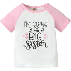 Toddler Baby Girls I'm Going to Be A Big Sister T-Shirts Baseball Uniform Tops