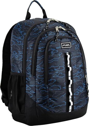 FUEL Large Multipocket Unisex Backpack with Water Resistant Bottom for Class, Travel, and Outdoors - Red Camouflage in Kuwait
