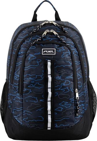 FUEL Large Multipocket Unisex Backpack with Water Resistant Bottom for Class, Travel, and Outdoors - Red Camouflage in Kuwait