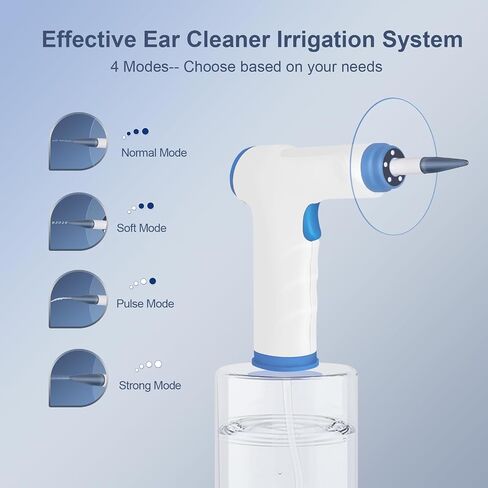 Ear Wax Removal, JOKARWAY Ear Cleaner, Ear Wax Removal Tool with 5 Lights, 4 Pressure Modes Ear Washer, Ear Irrigation Flushing System for Humans Kids 9+1 Ear Tips in Saudi Arabia