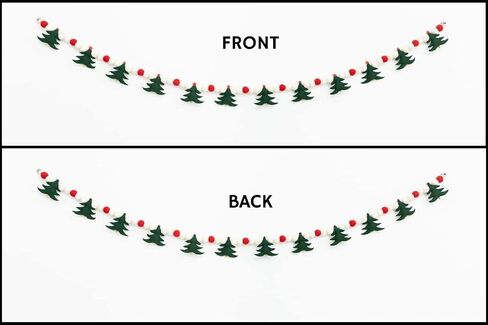 Thefestiveshop Christmas Tree Garland for Indoor Outdoor Christmas Decorations, Ideal Christmas Tree Garland with red and White Felt Balls for Tree Decorations in Saudi Arabia