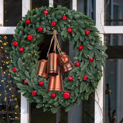 Lukmaa 2 حزمة أجراس البقرة عيد الميلاد مجموعة من 5 أجراس النحاس خمر للديكور ريفي عيد الميلاد شنقا أجراس العنقودية الزخرفية الذهب البقرة الجرس على حبل أجراس محظوظ للحرف مقبض الباب جدار شجرة عيد الميلاد in Kuwait