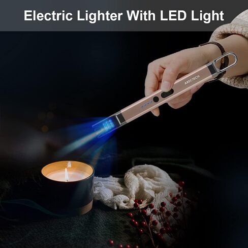 ولاعة ARECTECH ولاعة كهربائية، ولاعة شموع قابلة لإعادة الشحن، ولاعة USB طويلة للشموع، والطبخ، والتخييم، وحفلات الشواء، والألعاب النارية، بلون الشمبانيا الذهبي in Kuwait
