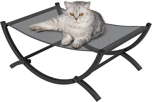 سرير سنوغهوم للقطط، أرجوحة هزازة للقطط، سرير صغير للحيوانات الأليفة قابل للتنفس مع قماش قابل للإزالة والغسل، مناسب للحيوانات الأليفة التي يصل وزنها إلى 28 رطلاً - يتضمن قطعتين من القماش in Kuwait