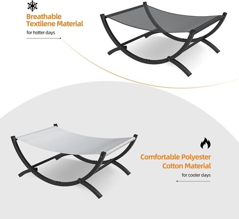 سرير سنوغهوم للقطط، أرجوحة هزازة للقطط، سرير صغير للحيوانات الأليفة قابل للتنفس مع قماش قابل للإزالة والغسل، مناسب للحيوانات الأليفة التي يصل وزنها إلى 28 رطلاً - يتضمن قطعتين من القماش in Kuwait