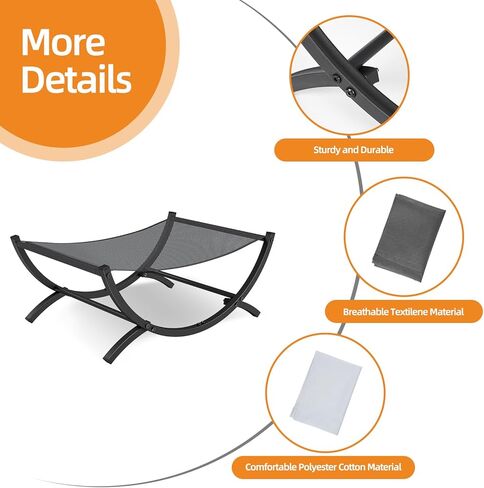 سرير سنوغهوم للقطط، أرجوحة هزازة للقطط، سرير صغير للحيوانات الأليفة قابل للتنفس مع قماش قابل للإزالة والغسل، مناسب للحيوانات الأليفة التي يصل وزنها إلى 28 رطلاً - يتضمن قطعتين من القماش in Kuwait