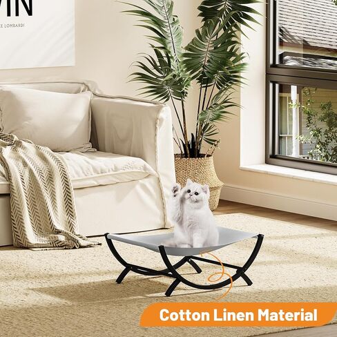 سرير سنوغهوم للقطط، أرجوحة هزازة للقطط، سرير صغير للحيوانات الأليفة قابل للتنفس مع قماش قابل للإزالة والغسل، مناسب للحيوانات الأليفة التي يصل وزنها إلى 28 رطلاً - يتضمن قطعتين من القماش in Kuwait