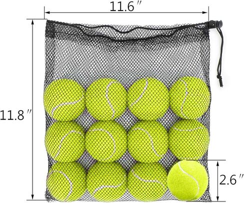 كرة تنس سيجارتي للكلاب، عبوة من 12 كرة، 2.5 بوصة ذات ألوان زاهية سهلة الإمساك بالكلاب، حقيبة شبكية من كرات التنس للكلاب in Kuwait
