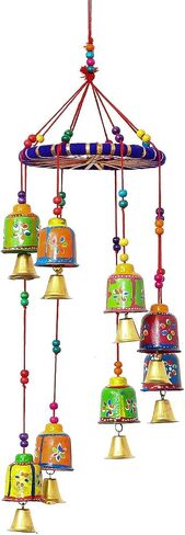 PUTON'S Handicrafted Decorative Wall/Door/Window Hanging Bells Wind Chimes Showpiece for Home Decor, Wall Decor, Pooja Room Temple, Diwali Gift, Corporate Gift in Saudi Arabia