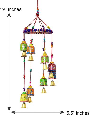 PUTON'S Handicrafted Decorative Wall/Door/Window Hanging Bells Wind Chimes Showpiece for Home Decor, Wall Decor, Pooja Room Temple, Diwali Gift, Corporate Gift in Saudi Arabia