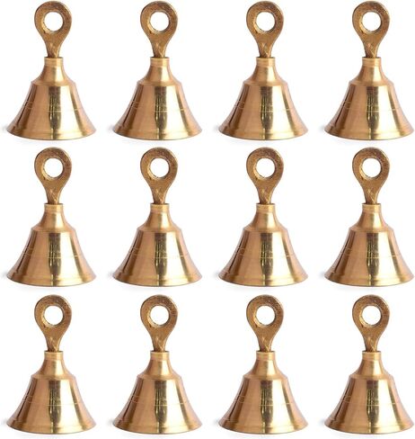 SATVIK 6 Pc Set of Brass Bell with Hanging Loops Coaster Beach Decoration Item Vintage Style Indian Bell with Jingle Ring, Wedding Bell, Christmas Bell, Cow, Elephant Bell (Small) in Saudi Arabia