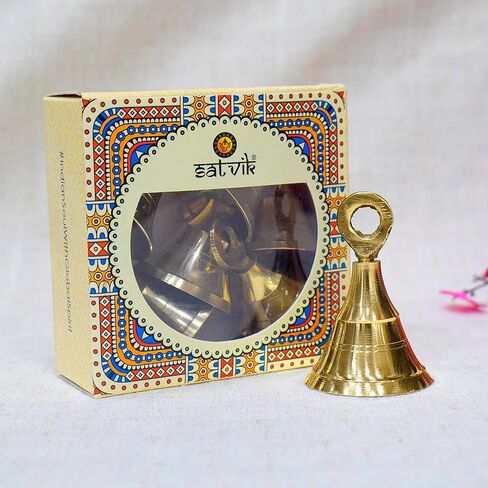 SATVIK 6 Pc Set of Brass Bell with Hanging Loops Coaster Beach Decoration Item Vintage Style Indian Bell with Jingle Ring, Wedding Bell, Christmas Bell, Cow, Elephant Bell (Small) in Saudi Arabia