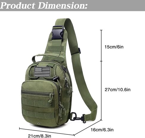 حقيبة كتف LIMHOO التكتيكية ذات حبال مع رقعة علم الولايات المتحدة الأمريكية (Acu Camo) in Kuwait
