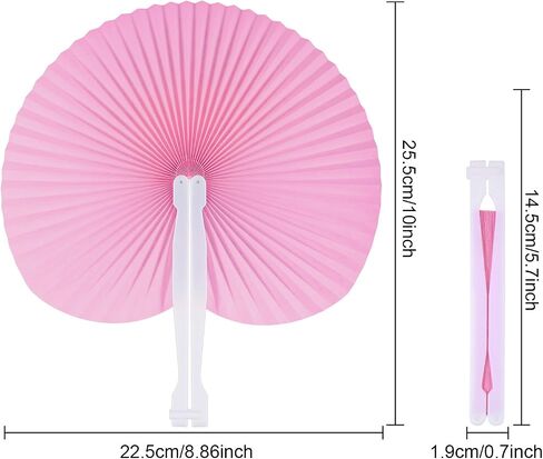 Pangda 24 Pieces Round Folding Handheld Paper Fans Assortment for Party Wedding Favor Birthday Supplies (Pink) in Saudi Arabia