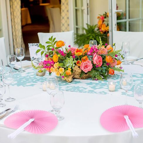 Pangda 24 Pieces Round Folding Handheld Paper Fans Assortment for Party Wedding Favor Birthday Supplies (Pink) in Saudi Arabia