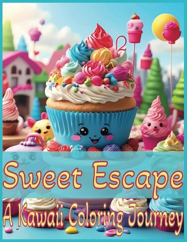 Sweet Escapes: A Kawaii Coloring Journey - 50 Pages of Cupcakes, Ice Cream, Flowers, and More for Relaxation and Creativity. Perfect for Kids, Teens, and Adults. in Saudi Arabia