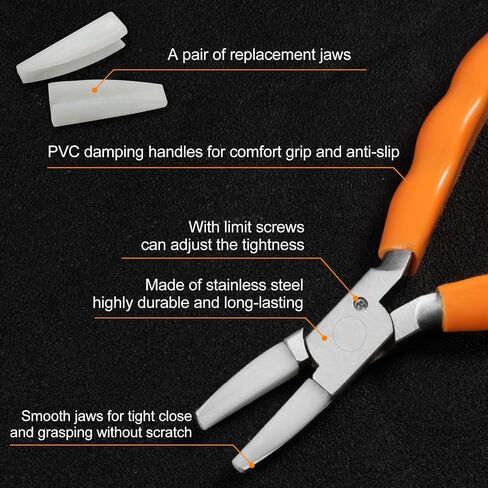 SPEEDWOX 6 Inches Bracelet Bending Pliers Stainless Steel Eyeglasses Repairing Plier Nylon Jaw, Optical Glasses Frames Repair Assembling & Adjusting Hand Tools with Screwdriver and Glasses Cloth in Saudi Arabia