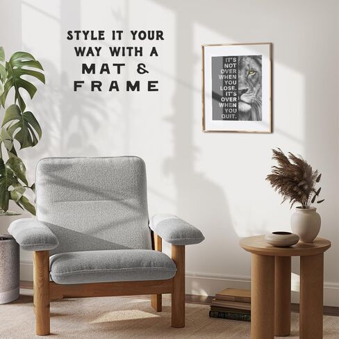 Office Wall Art For Men 11x14 - Inspirational Wall Decor - Motivational quote - positive affirmation Wall Art - Gym Motivation Poster - Man cave Wall Decorations - Lion Wall Decor - LARGE Unframed in Saudi Arabia