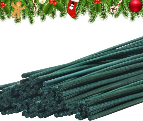 Demissle 50 Pieces Christmas Scented Fir Reed Diffuser Sticks 10 Inch Scented Green Aroma Essential Oil Diffuser Sticks Refill Replacement for Aroma Fragrance in Saudi Arabia