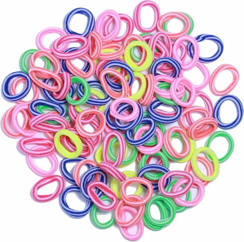 100Pcs Seamless Cotton Hair Ties for Toddler Girls Elastics Hair Ties No Damage Diameter 1 inch Ponytail Holders Baby Thin Hair Blue in Saudi Arabia